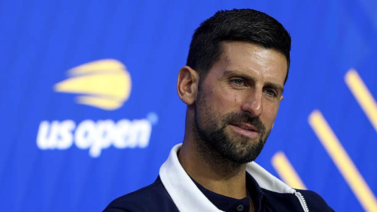 El serbio Novak Djokovic en rueda de prensa previo al duelo de primera ronda del US Open (Redes)