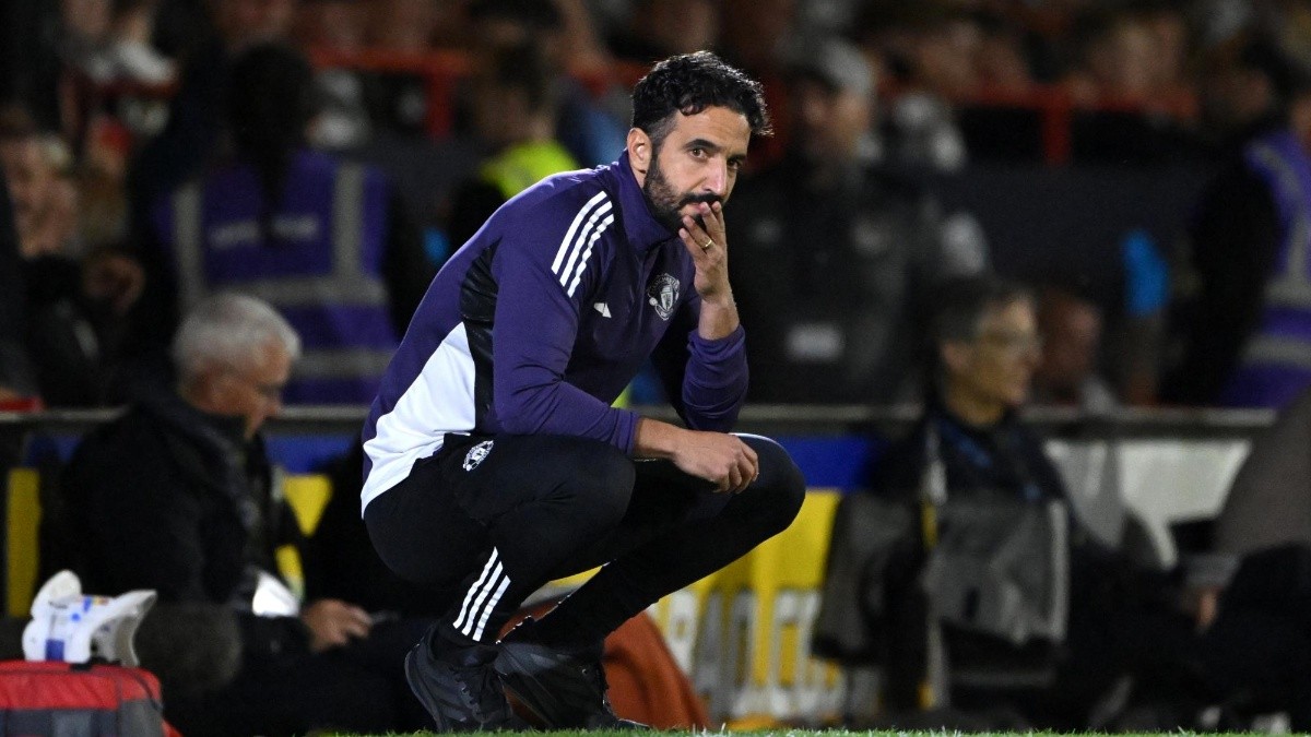 Rúben Amorim en el partido contra Grimsby Town. (Getty Images)