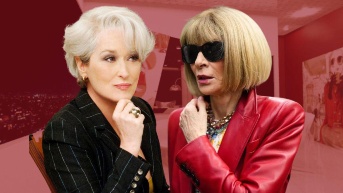 Miranda Priestly (i) y Anna Wintour (d). (Ecuavisa)