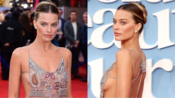 Margot Robbie sorprendió a los espectadores con un polémico vestido semitransparente. (RRSS)