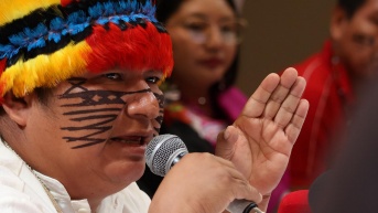 Marlon Vargas, presidente de la Conaie. (Henry Lapo / Ecuavisa)