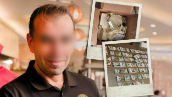 El empresario italiano Colonico P., fue capturado en Samborondón. En la vivienda se encontró papel moneda para supuestamente falsificar dinero. (Composición Ecuavisa)