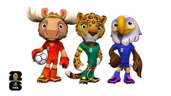 Maple, el alce canadiense; Zayu, el jaguar mexicano, y Clutch, el águila americana son las mascotas del Mundial 2026 (Foto: FIFA)