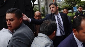 Imagen del 2 de septiembre de 2025. Ese día, el alcalde de Guayaquil viajó a Quito para mantener una reunión con el ministro del Interior, John Reimberg, y la canciller Gabriela Sommerfeld. (Rolando Enríquez / API)