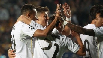 Jugadores del Real Madrid celebró la goleada. (EFE)
