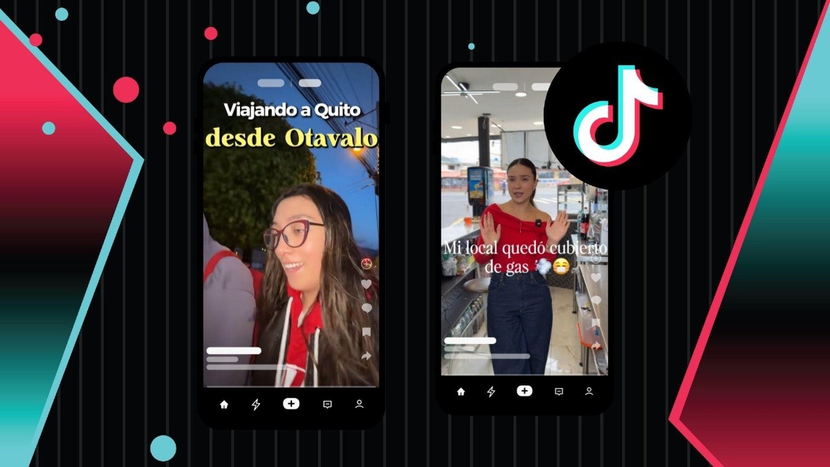 Portadas de los videos de las influencers Anahí Salas y Nicole Taranto sobre el Paro Nacional. (Composición Ecuavisa)