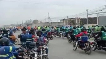 Protesta de motociclistas en Durán. (Archivo)