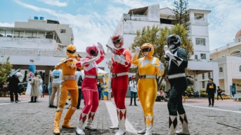 Cosplayers de los Power Rangers en Budokan 2025 Guayaquil. (Ecuavisa)