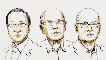 Susumu Kitagawa, Richard Robson y Omar M. Yaghi. (Foto de Premio Nobel)