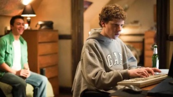 Jesse Eisenberg interpretó a Mark Zuckerberg en la película de 2010 La Red Social. (Alamy)