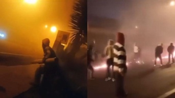 Enfrentamientos entre manifestantes y uniformados en Antonio Ante. (Foto: Televistazo)