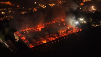 Incendio en el monasterio de Bernaga, Italia. (Redes Sociales)