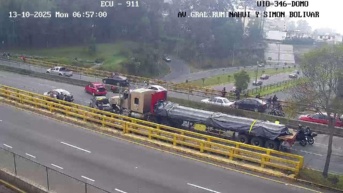 Siniestro de tránsito en la av. Simón Bolívar. (ECU 911)