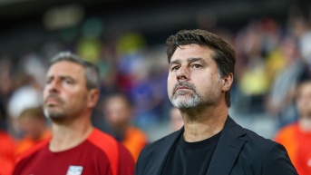 Mauricio Pochettino en el partido frente a Ecuador. (REDES)