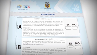 Papeleta del referéndum y consulta popular de 2025. (CNE)