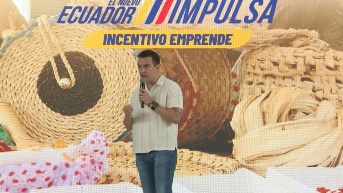 El presidente Daniel Noboa durante un evento en Machala. (Captura)