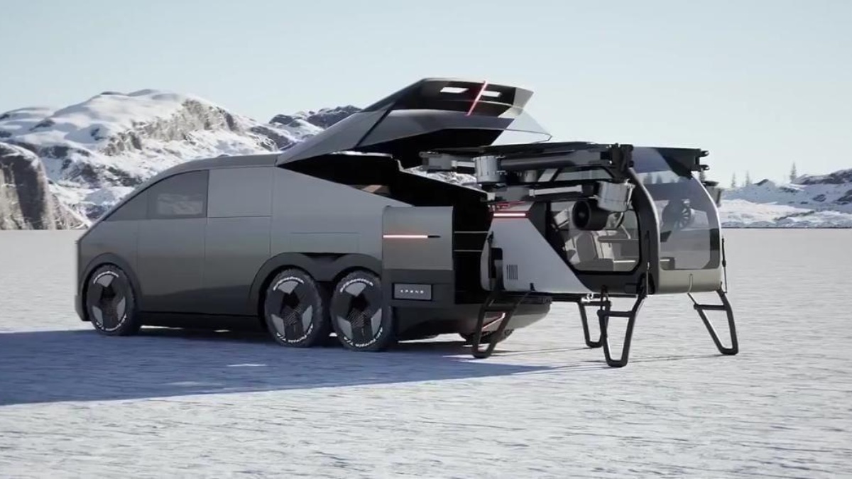 El Land Aircraft Carrier de Xpeng combina un vehículo terrestre con un dron biplaza capaz de despegar y aterrizar verticalmente. (Redes sociales)