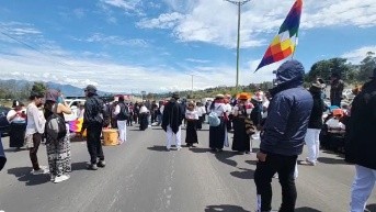 Marcha de la Unorcac en Cotacachi. (Captura)
