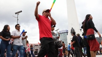 Ibarra, 29 de septiembre de 2025. Marcha en contra de la eliminación del subsidio al diésel. (API)