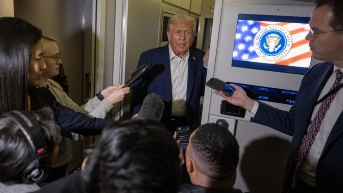 El presidente Donald Trump, en declaraciones a la prensa. (ANDREW CABALLERO-REYNOLDS / AFP)