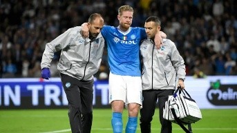 Kevin De Bruyne salió lesionado al minuto 37 frente al Inter. (INTERNET)