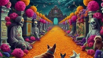 Imén referencial de las mascotas cruzando al mundo de los vivos. (RRSS)