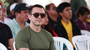 El presidente Daniel Noboa durante un evento en Santa Elena. (Foto: Presidencia de la República)