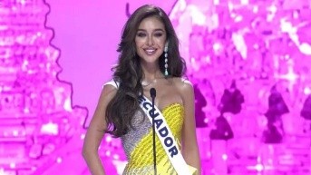 Nadia Mejía durante la ceremonia de apertura del Miss Universo. (Captura de Pantalla)