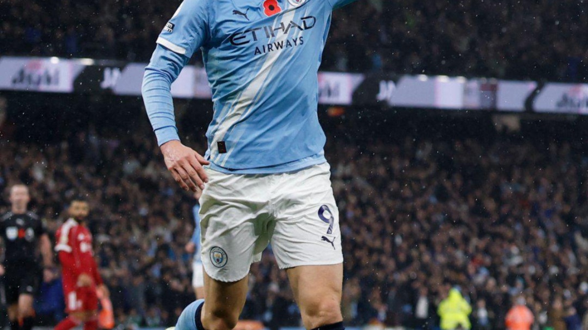 Erling Haaland anotó uno de los goles de la victoria del Manchester City ante Liverpool. (Redes sociales)