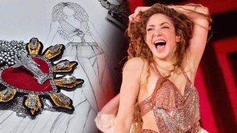 Broche central del vestido ecuatoriano diseñado para Shakira. (RRSS)
