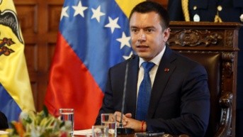 Foto de Daniel Noboa, presidente de Ecuador, en una reunión con Edmundo González, presidente electo de Venezuela. (Presidencia de la República)