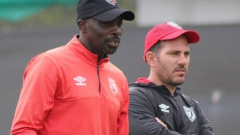 Giovanny Espinoza y Juan Zubeldia en un entrenamiento (INTERNET)