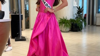 Nadia Mejía antes de la entrevista con el jurado de Miss Universo 2025. (RRSS)