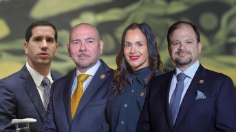 Los ministros Roberto Luque, Gian Carlo Loffredo, Inés Manzano y John Reimberg continúan fijos en el gabinete de Daniel Noboa. (Composición Ecuavisa)