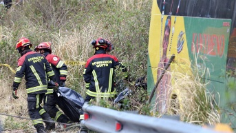 Accidente de tránsito en la vía Papallacta — Quito, con un saldo de 9 personas fallecidas, entre los cuales constan dirigentes indígenas de la nacionalidad Waorani. (Foto: API)