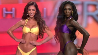 Nadia Mejía, MU Ecuador y Olivia Yacé, MU Costa de Marfil. (Ecuavisa)