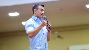 Presidente Daniel Noboa durante un evento en Guayaquil. (Foto: Presidencia de la República)