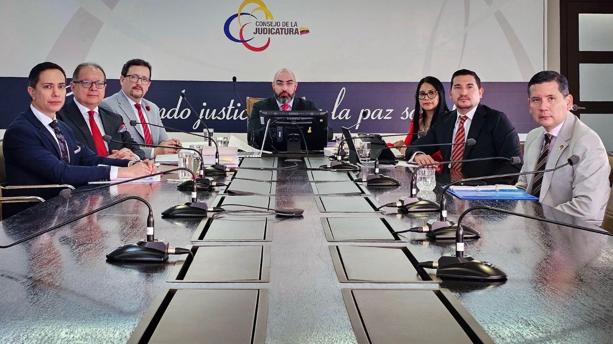 La sesión del Pleno del Consejo de la Judicatura, en Quito. (Cortesía del CJ)