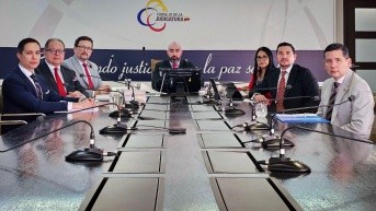 La sesión del Pleno del Consejo de la Judicatura, en Quito. (Cortesía del CJ)