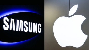 Foto referencial logo Samsung y Apple (Internet)
