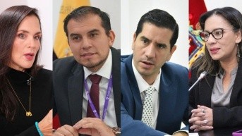 De izquierda a derecha, los ministros Inés Manzano, Harold Burbano, Roberto Luque y Zaida Rovira. (Composición)