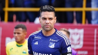 Radamel Falcao en un partido con Millonarios