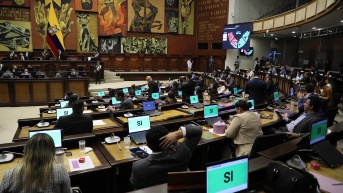 Bancada ADN votó a favor de la resolución este 16 de diciembre. (Pablo Maquizaca / Asamblea Nacional)