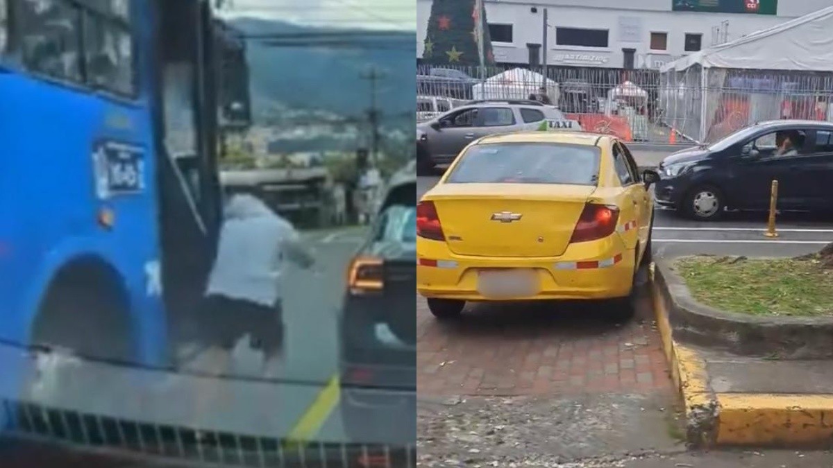 Un conductor de bus y un taxista cometieron infracciones de tránsito. (Capturas)