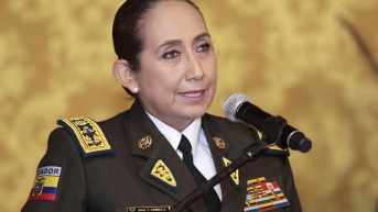 Imagen de Tannya Varela cuando fue posesionada como comandante general de la Policía en marzo de 2023. (Presidencia de la República)