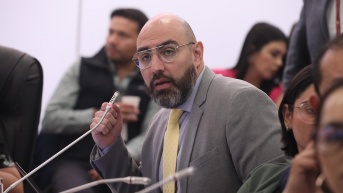 Foto de Mario Godoy, presidente del Consejo de la Judicatura, compareciendo en la Asamblea Nacional. (Asamblea Nacional)