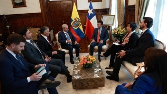 José Antonio Kast y Daniel Noboa en el Palacio de Gobierno. (Cortesía de la Presidencia de la República)