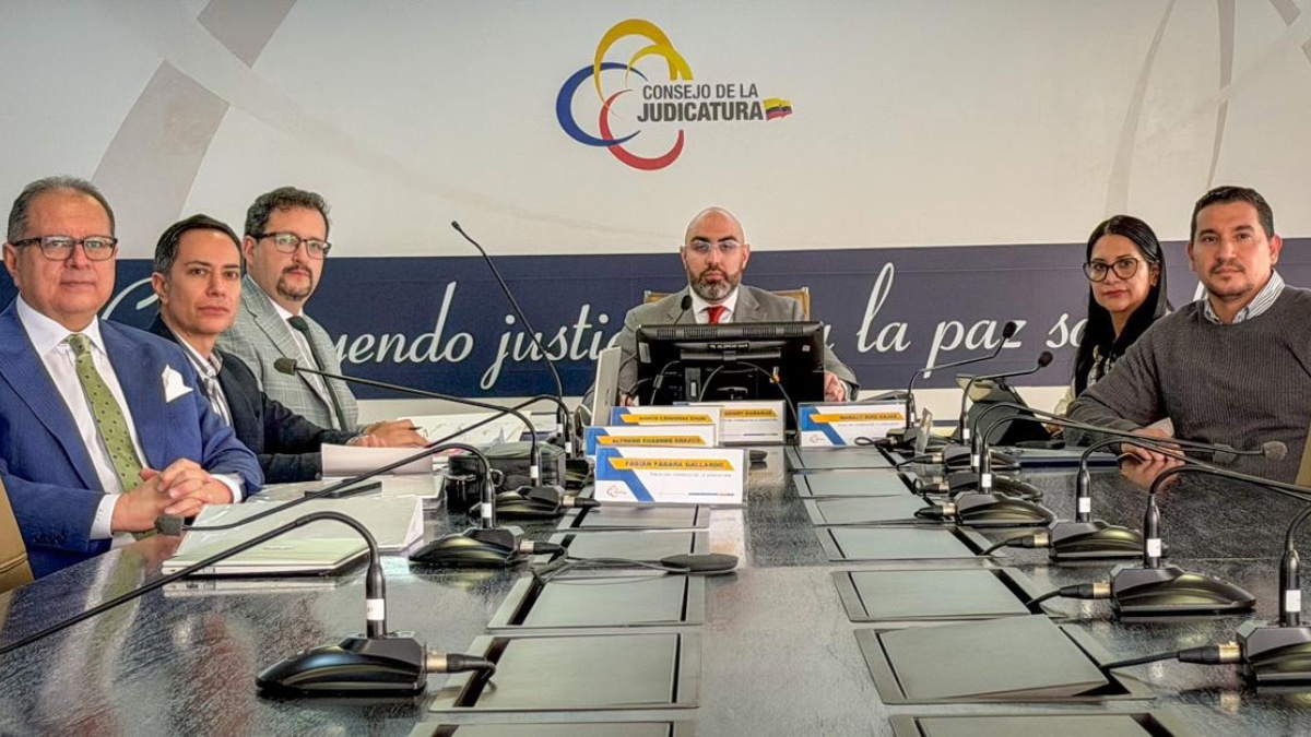 Imagen del pleno del Consejo de la Judicatura. En el centro, el presidente del organismo, Mario Godoy. (Consejo de la Judicatura)