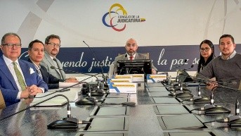 Imagen del pleno del Consejo de la Judicatura. En el centro, el presidente del organismo, Mario Godoy. (Consejo de la Judicatura)