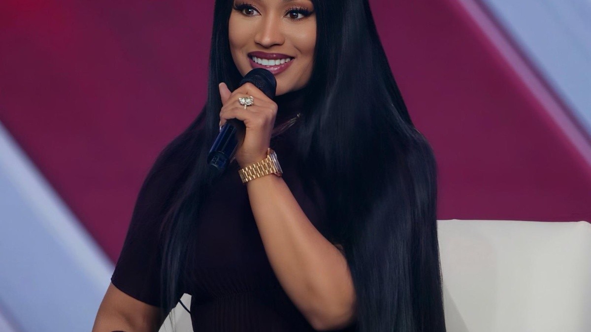 Nicki Minaj durante su intervención en el AmericaFest. (Captura de Pantalla)